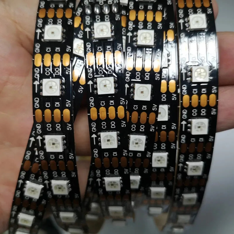 Addressable APA102/SK9822 LED Strip – 5V RGB Pixel Smart Light 30–144 LEDs/m