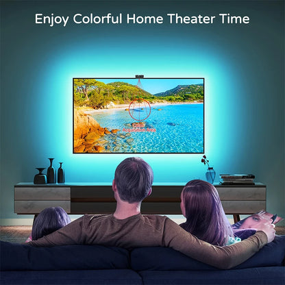 RGB TV Backlight with Camera – App Control, Music Sync Smart Ambient Light (55–75”)