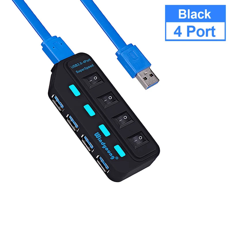 USB 3.0 Hub – Type-C 4/7 Port Expander with Switch for PC