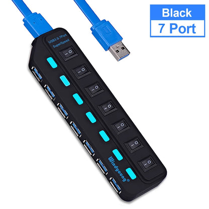 USB 3.0 Hub – Type-C 4/7 Port Expander with Switch for PC