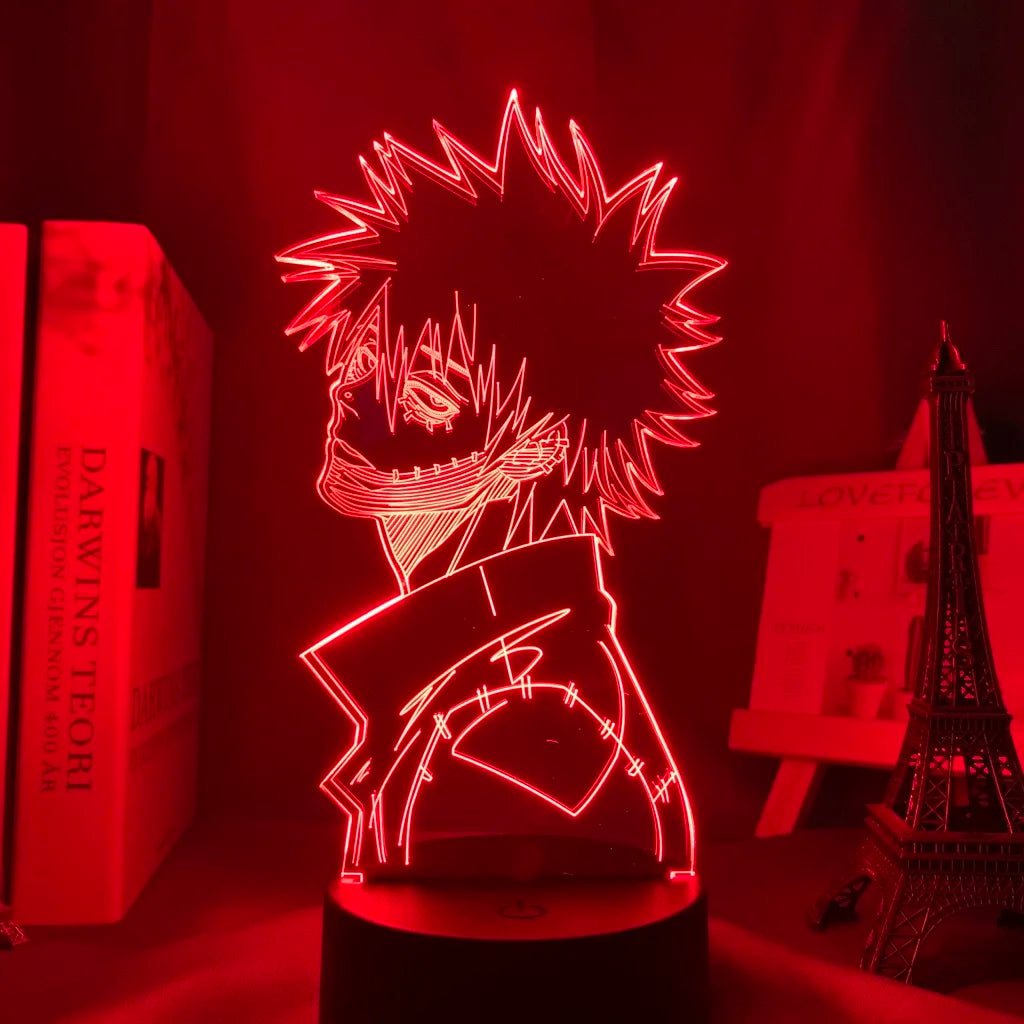 My Hero Academia Dabi 3D LED Lamp – RGB Anime Night Light for Bedroom