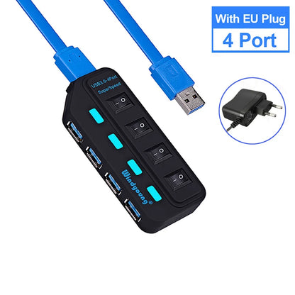 USB 3.0 Hub – Type-C 4/7 Port Expander with Switch for PC