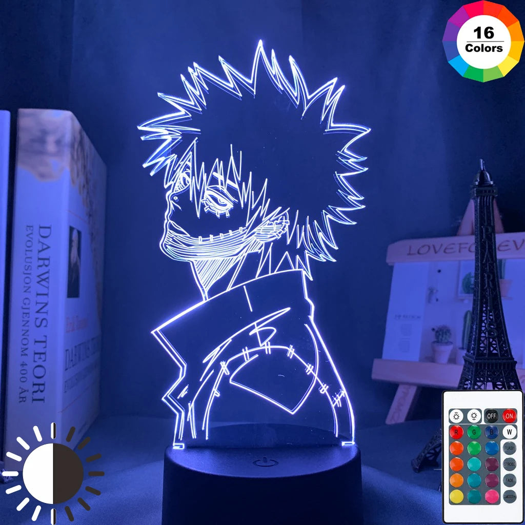 My Hero Academia Dabi 3D LED Lamp – RGB Anime Night Light for Bedroom