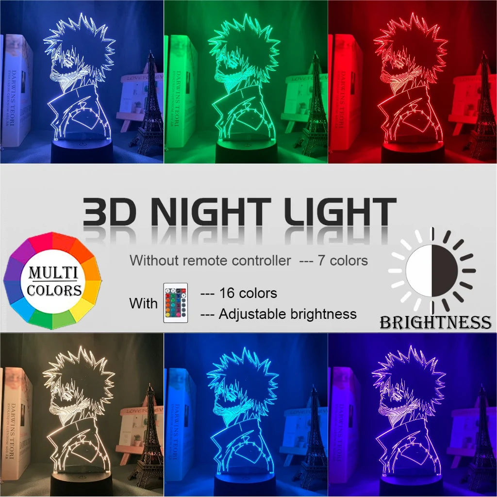 My Hero Academia Dabi 3D LED Lamp – RGB Anime Night Light for Bedroom