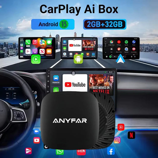 3-in-1 Android 13 CarPlay AI Box – Wireless Auto USB Adapter 2G+32G