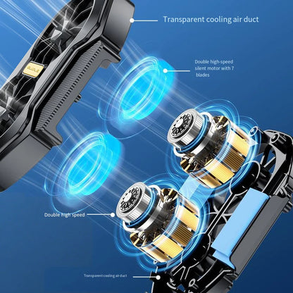 Dual-Fan Phone Cooler – Cools in 10s with Wireless Battery