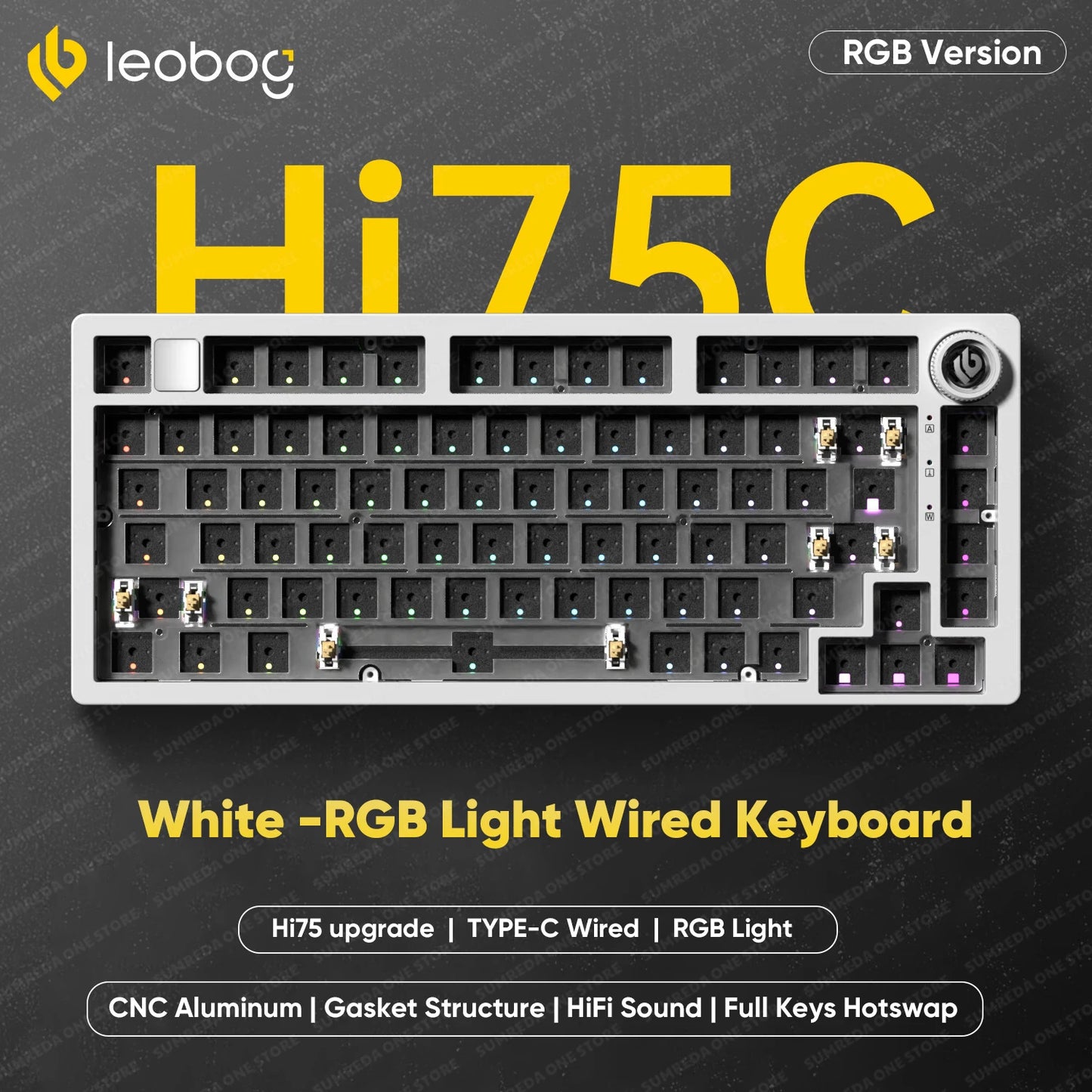 Leobog Hi75C Pro 75% Wireless Mechanical Keyboard – Aluminum RGB Hotswap
