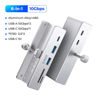 ORICO 10Gbps USB 3.2 Hub – 6-Port High-Speed Expansion with SD/TF Card Reader