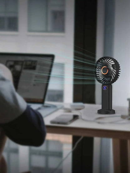 Portable USB Handheld Fan – Mini 5-Speed Rechargeable for Travel & Home
