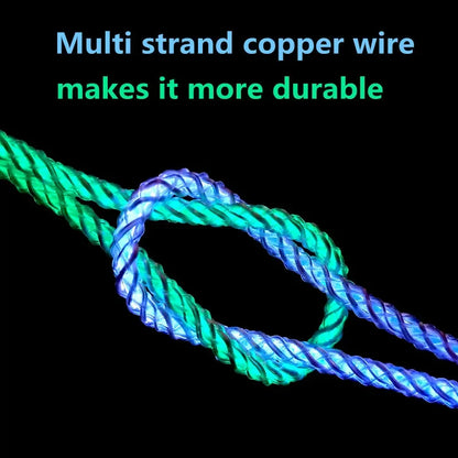 6A Fast Charging RGB Type-C Cable – 66W Luminous Gradient for iPhone & Samsung