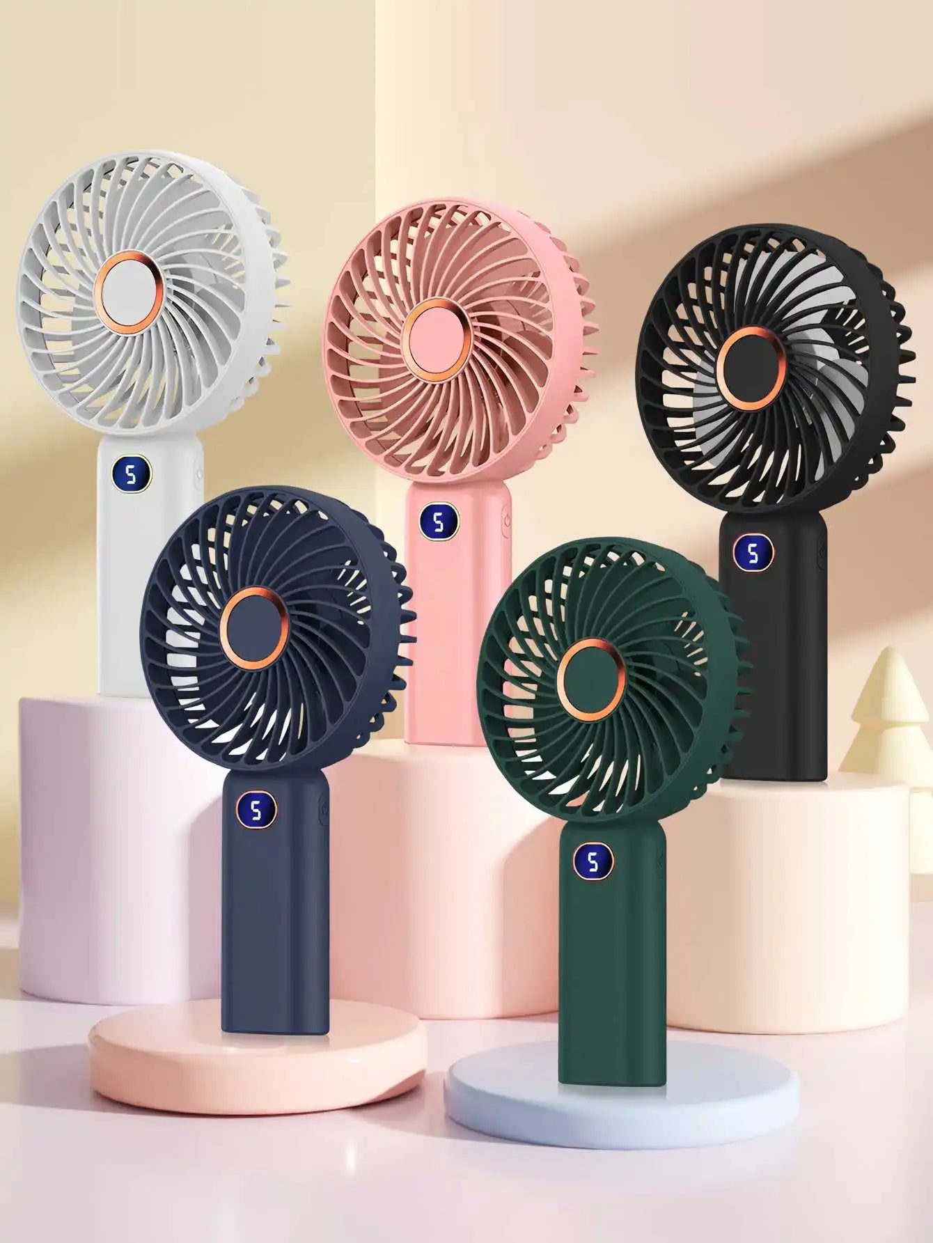 Portable USB Handheld Fan – Mini 5-Speed Rechargeable for Travel & Home