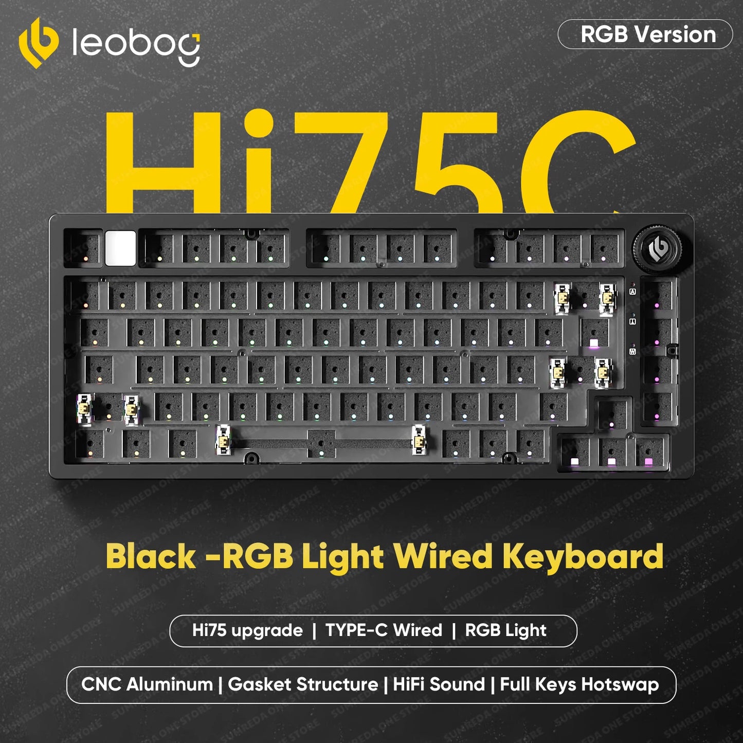 Leobog Hi75C Pro 75% Wireless Mechanical Keyboard – Aluminum RGB Hotswap