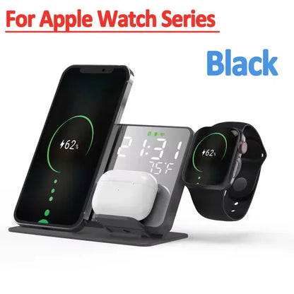 3-in-1 Wireless Charger – Fast Charging Station for Apple & Samsung Devices