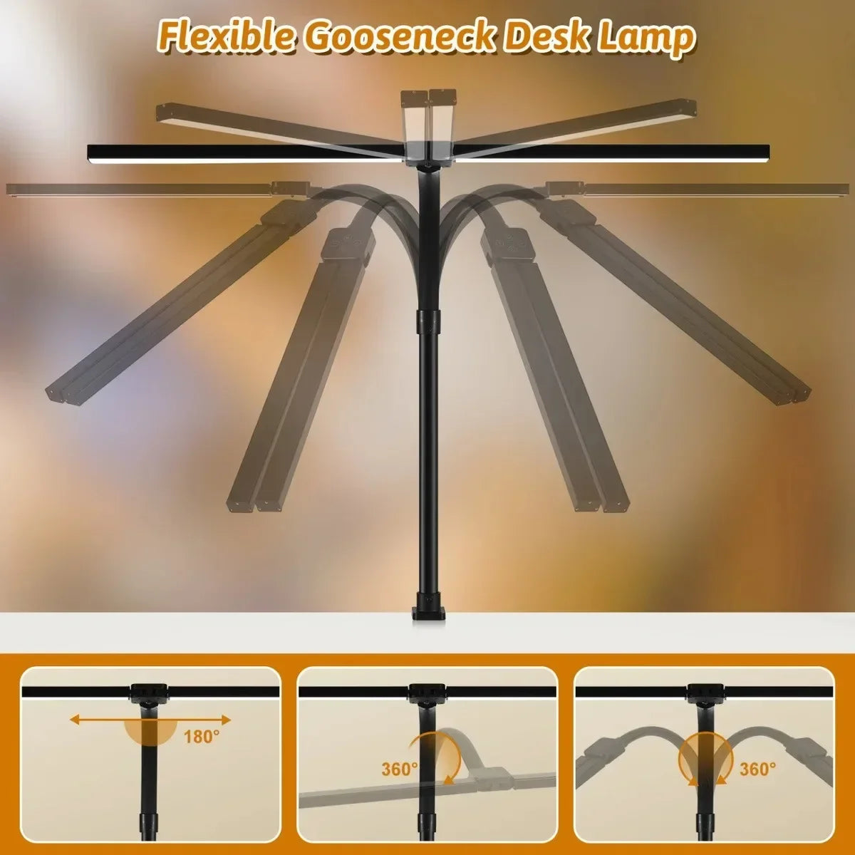 LED Clip Desk Lamp – Dimmable Monitor & Reading Light for Office