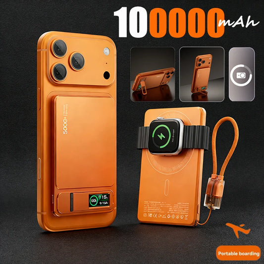 10000mAh Slim MagSafe Power Bank – 20W Magnetic Wireless Fast Charge for iPhone & iWatch