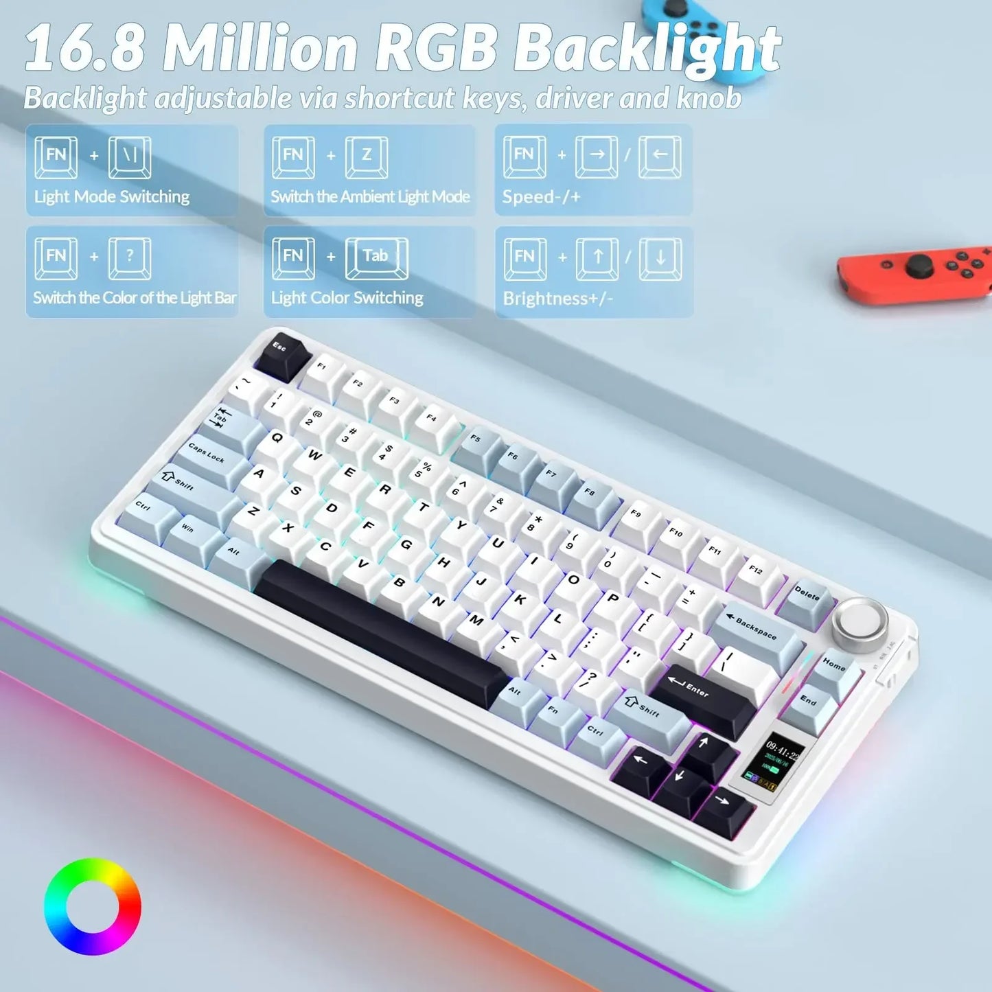 AULA S75 Pro 75% Wireless Mechanical Keyboard – Hot-Swap RGB with LED Screen