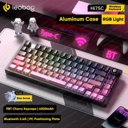 Leobog Hi75C Pro 75% Wireless Mechanical Keyboard – Aluminum RGB Hotswap