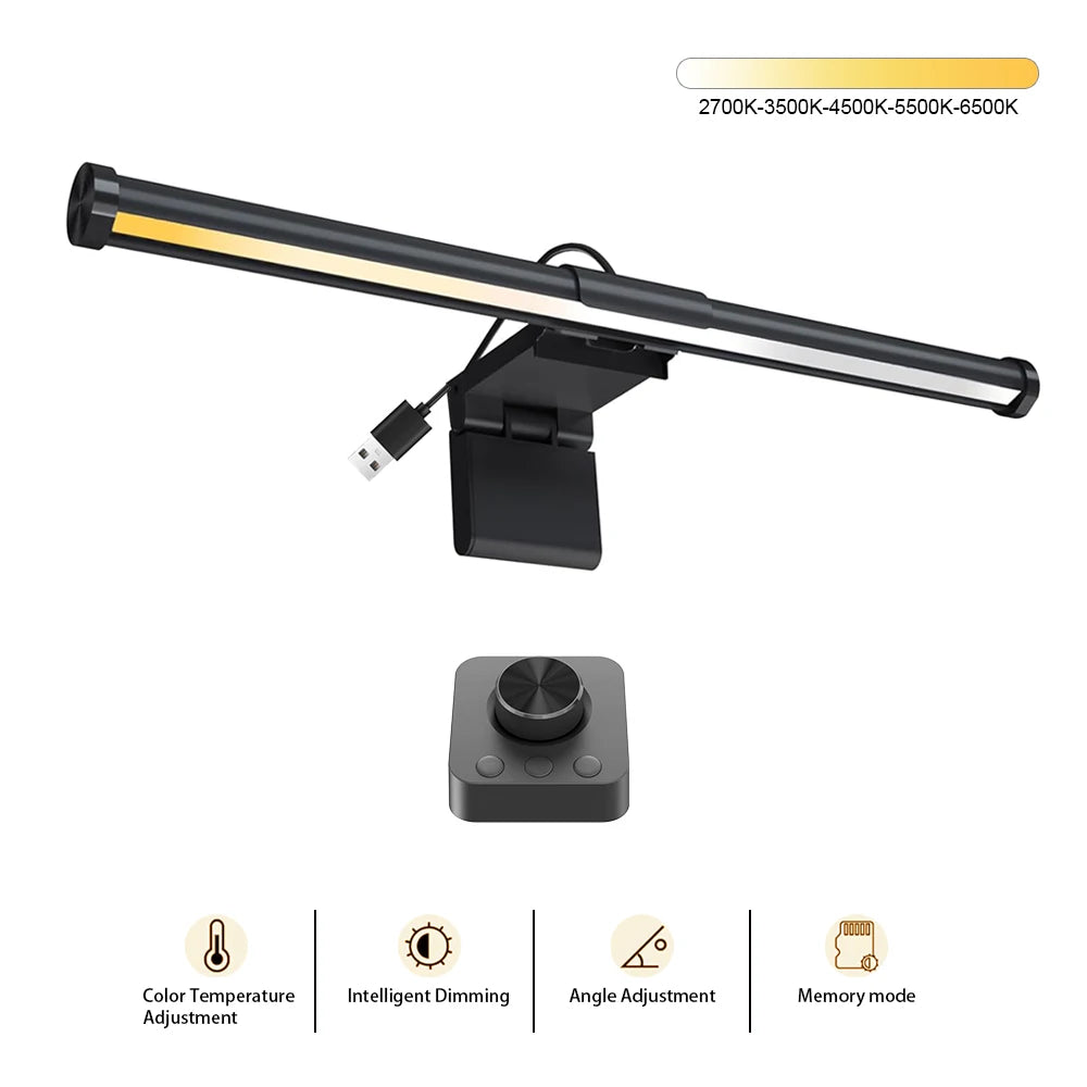 Wiscolor TUYA Monitor Light Bar – USB E-Reading Lamp with Remote