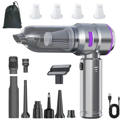 High-Power Handheld Car Vacuum – Wireless Cleaner & Air Duster for Home