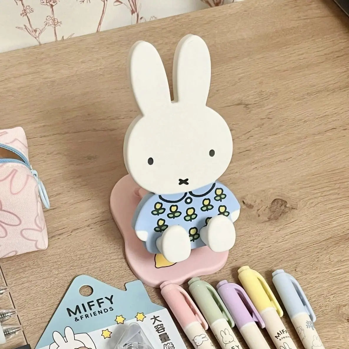 Blue Miffy Foldable Phone Stand – Cute Rabbit Desk Holder & Anime Decor