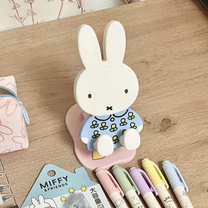 Blue Miffy Foldable Phone Stand – Cute Rabbit Desk Holder & Anime Decor