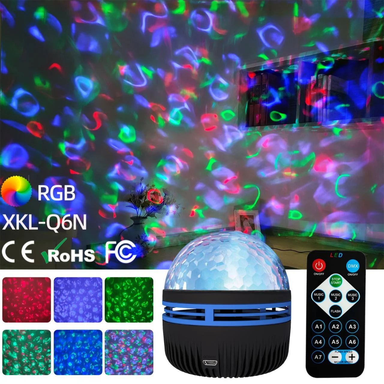 LED Starry Sky Projector – Northern Light Lamp with Remote & Auto Rotate**