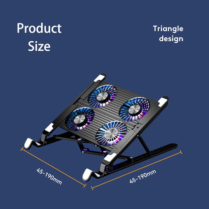 Foldable Laptop Cooling Pad – Adjustable Stand with 2/4 Fans (11–17.3")
