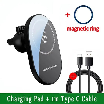 30W Magnetic Car Wireless Charger – Air Vent Holder for iPhone MagSafe