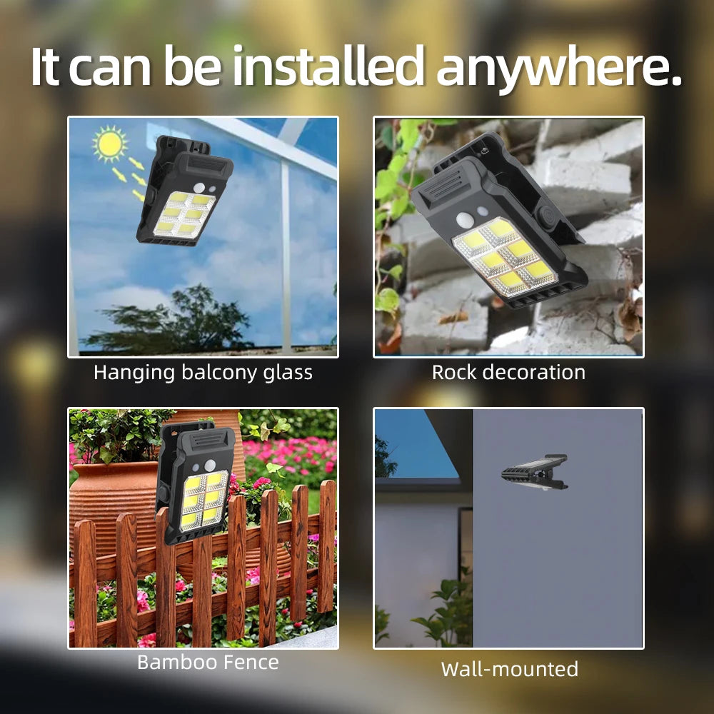 Solar Motion Sensor LED Light – High-Brightness, Outdoor Clip-On & Wall-Mount