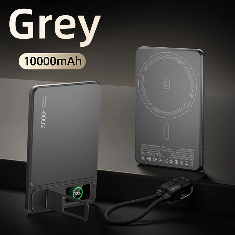 10000mAh Slim MagSafe Power Bank – 20W Magnetic Wireless Fast Charge for iPhone & iWatch