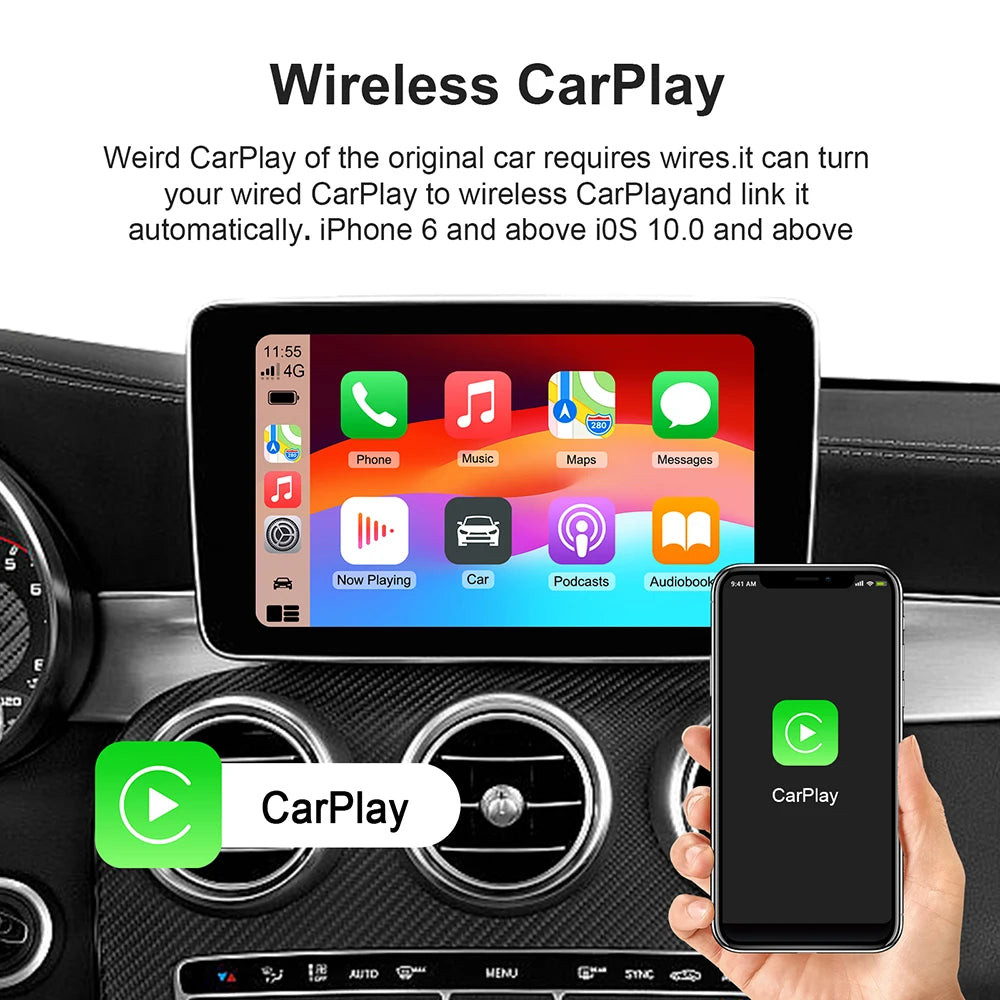 3-in-1 Android 13 CarPlay AI Box – Wireless Auto USB Adapter 2G+32G