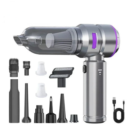 High-Power Handheld Car Vacuum – Wireless Cleaner & Air Duster for Home