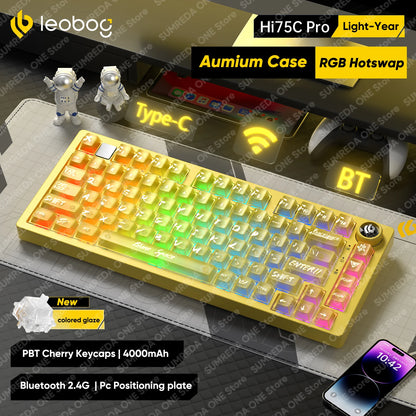 Leobog Hi75C Pro 75% Wireless Mechanical Keyboard – Aluminum RGB Hotswap