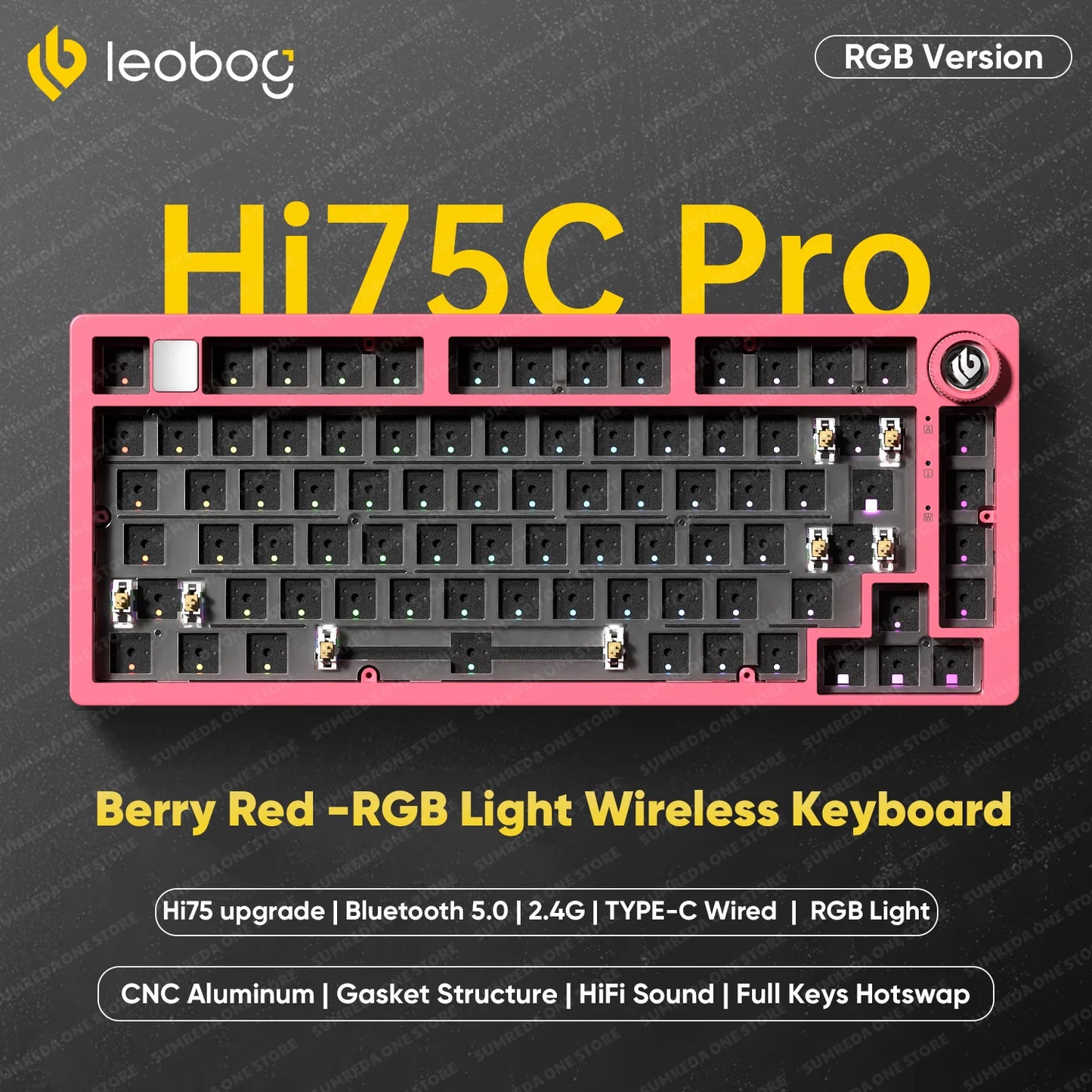 Leobog Hi75C Pro 75% Wireless Mechanical Keyboard – Aluminum RGB Hotswap