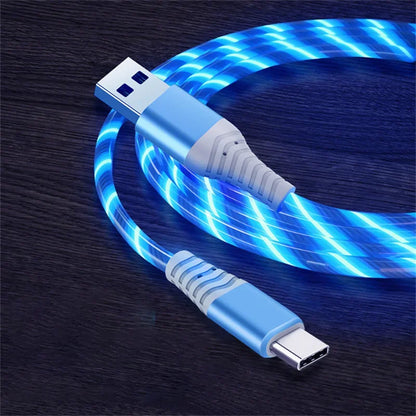 Flow Luminous USB-C Cable – 5A Fast Charging LED Data Cord for iPhone & Android