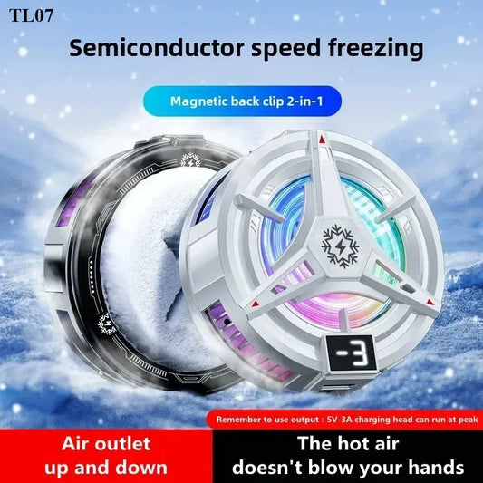 Magnetic Phone Cooler – Semiconductor Cooling with Temp Display & Back Clip