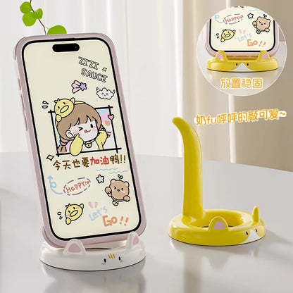 Cute Cartoon Cat Phone Stand – Desktop Lazy Holder for Office & Home