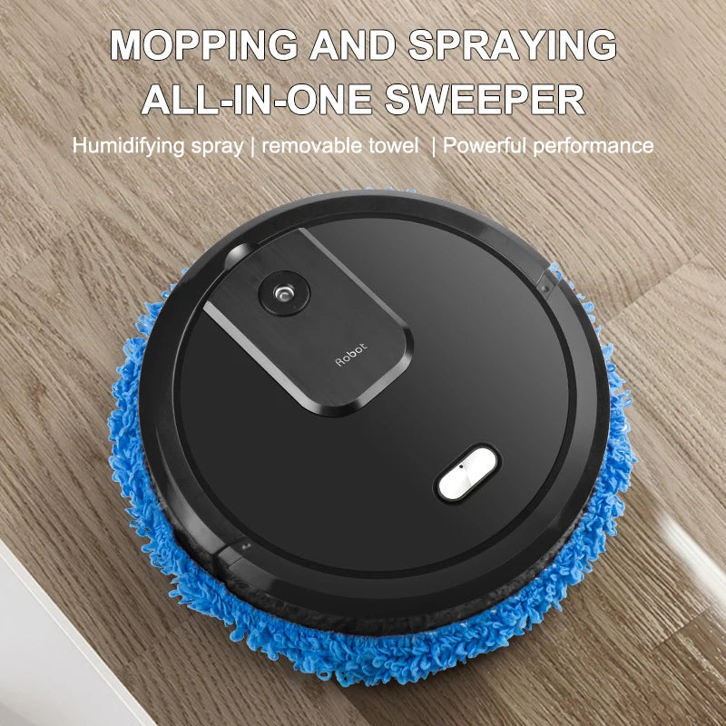 Smart Robot Vacuum & Mop – Dry/Wet Cleaning with Humidifying Spray