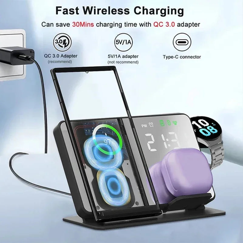 3-in-1 Wireless Charger – Fast Charging Station for Apple & Samsung Devices