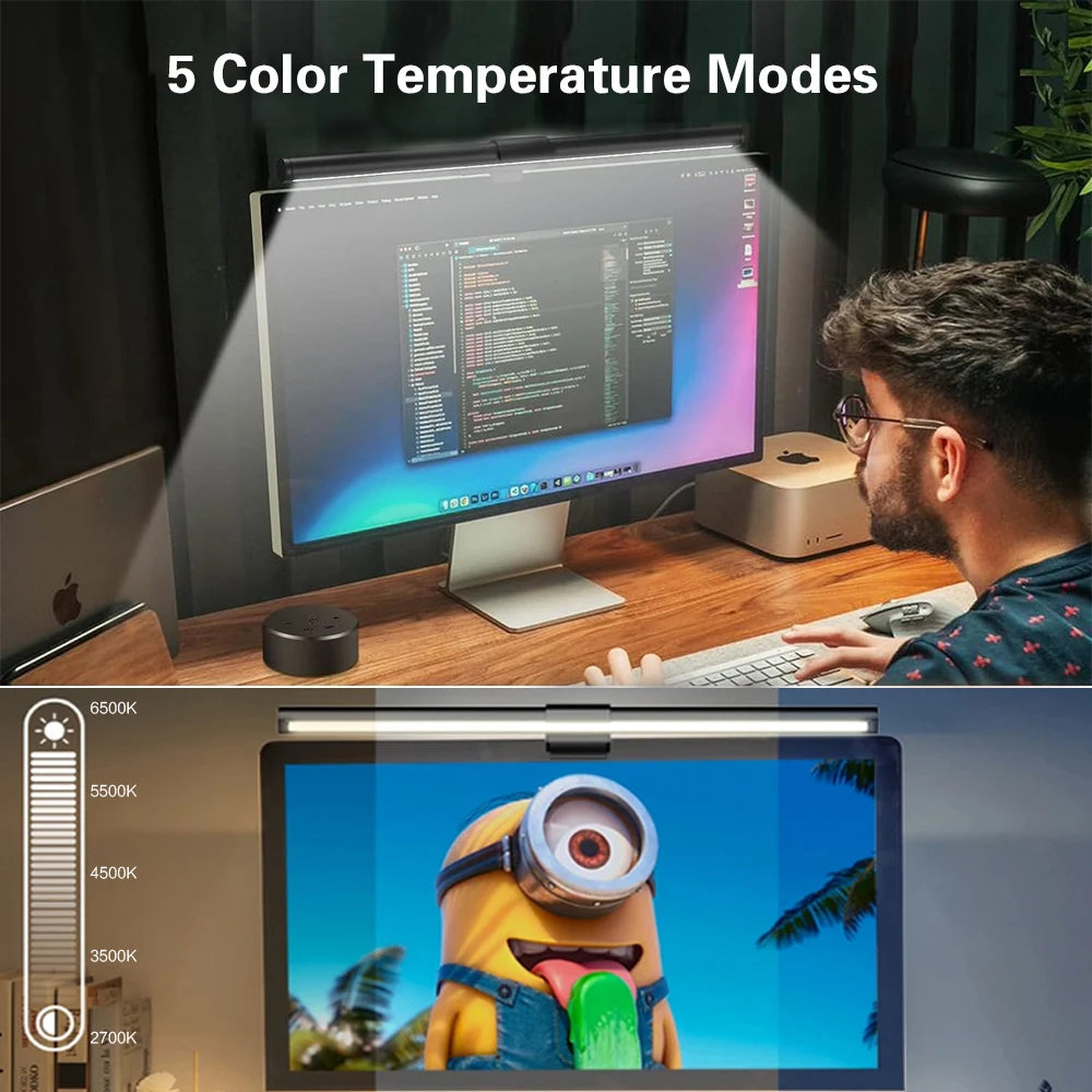 Wiscolor TUYA Monitor Light Bar – USB E-Reading Lamp with Remote