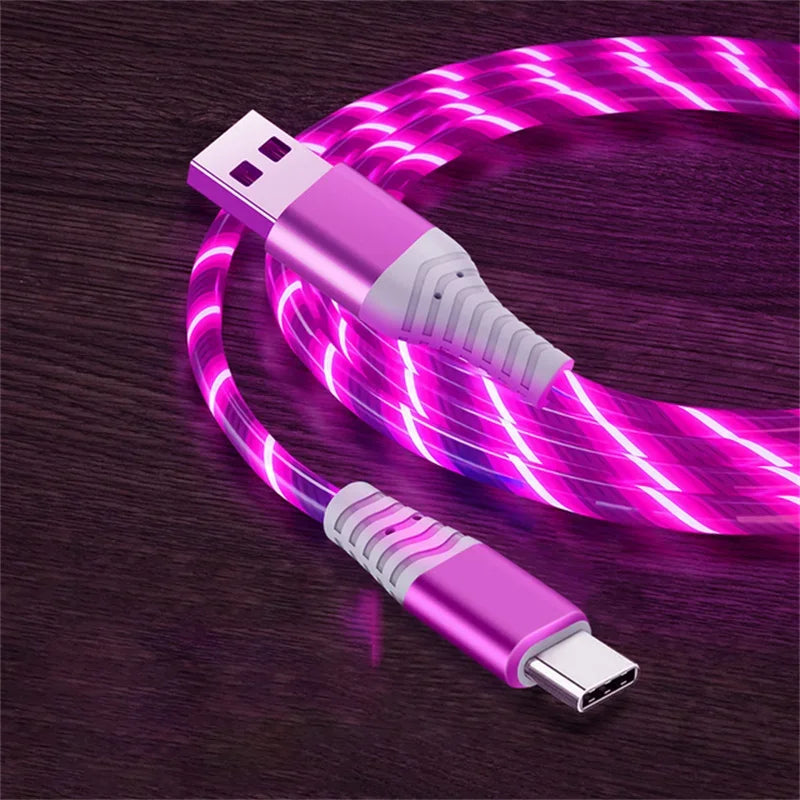 Flow Luminous USB-C Cable – 5A Fast Charging LED Data Cord for iPhone & Android