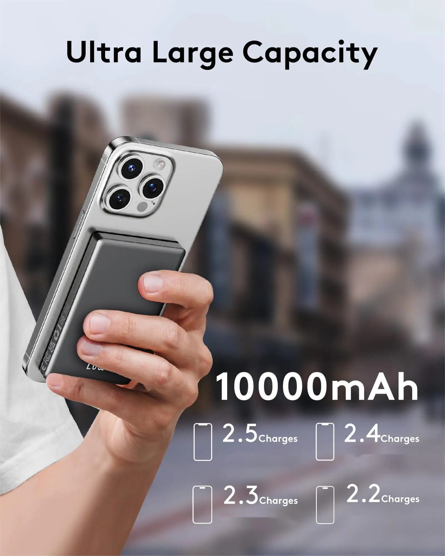 10000mAh Magnetic Power Bank – 15W Wireless & 20W Fast Charging USB-C/A