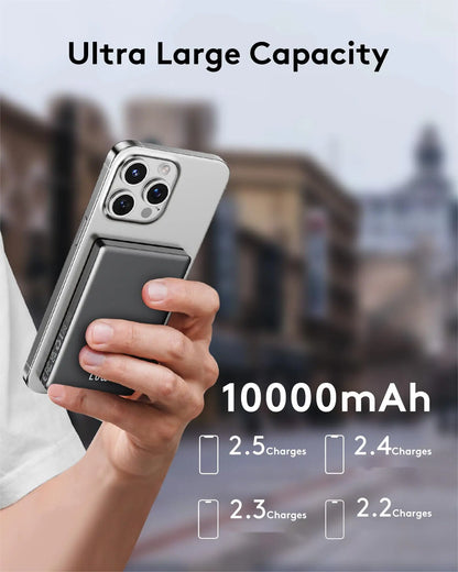 10000mAh Magnetic Power Bank – 15W Wireless & 20W Fast Charging USB-C/A