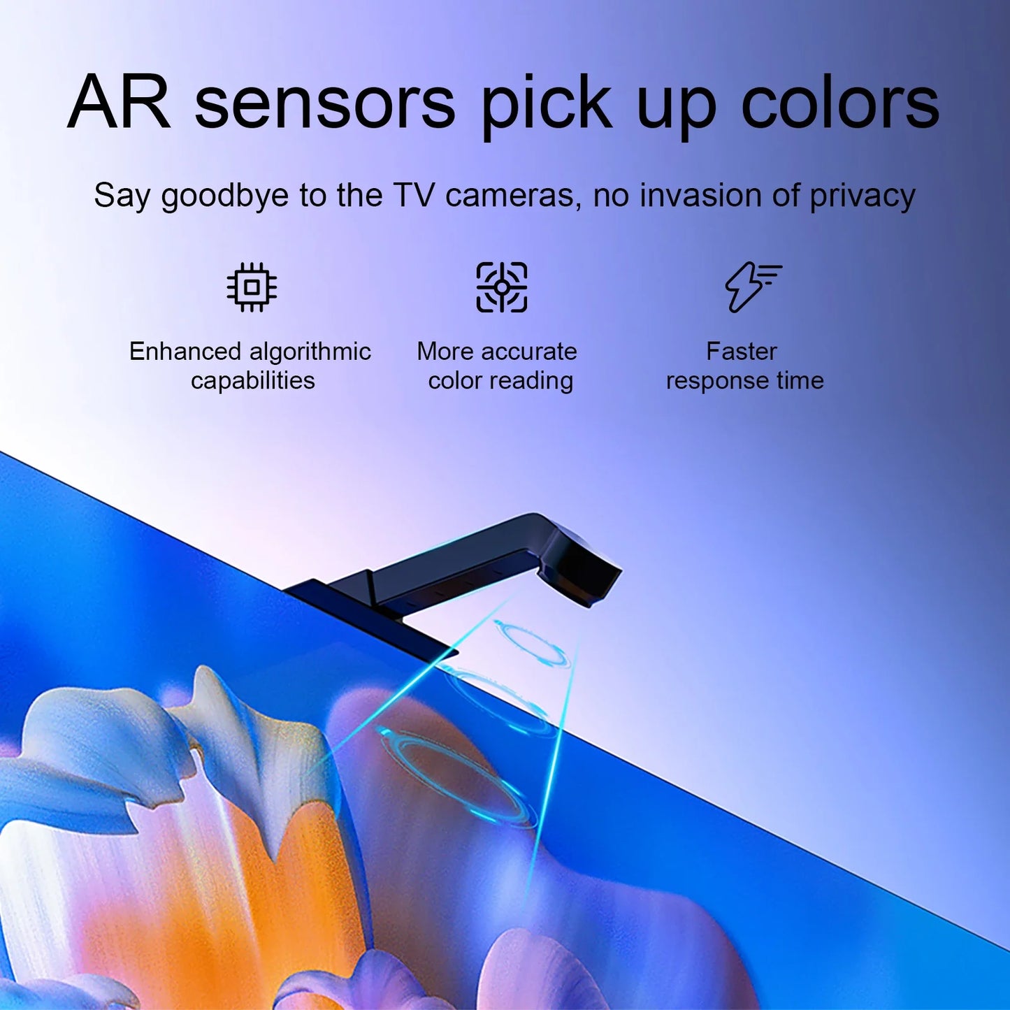 RGB TV Backlight with Camera – App Control, Music Sync Smart Ambient Light (55–75”)