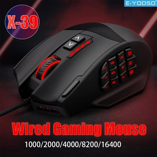 E-YOOSO RGB Gaming Mouse – 16400 DPI Ergonomic Wired with Macro Support