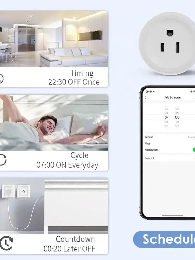 Tuya Smart WiFi Plug – 10A Wireless Outlet for Alexa & Google Home