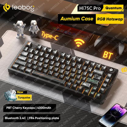 Leobog Hi75C Pro 75% Wireless Mechanical Keyboard – Aluminum RGB Hotswap