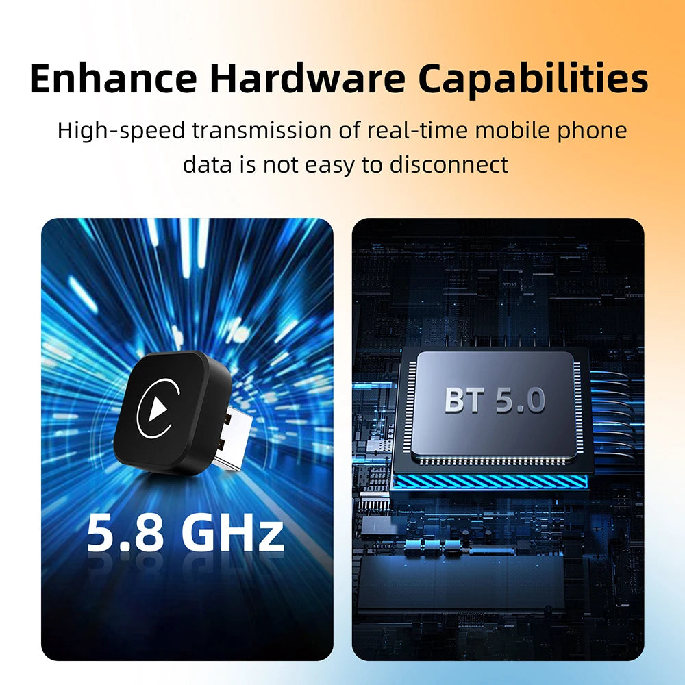 2-in-1 Wireless CarPlay Dongle – Android Auto AI Smart Box with Wired CarPlay