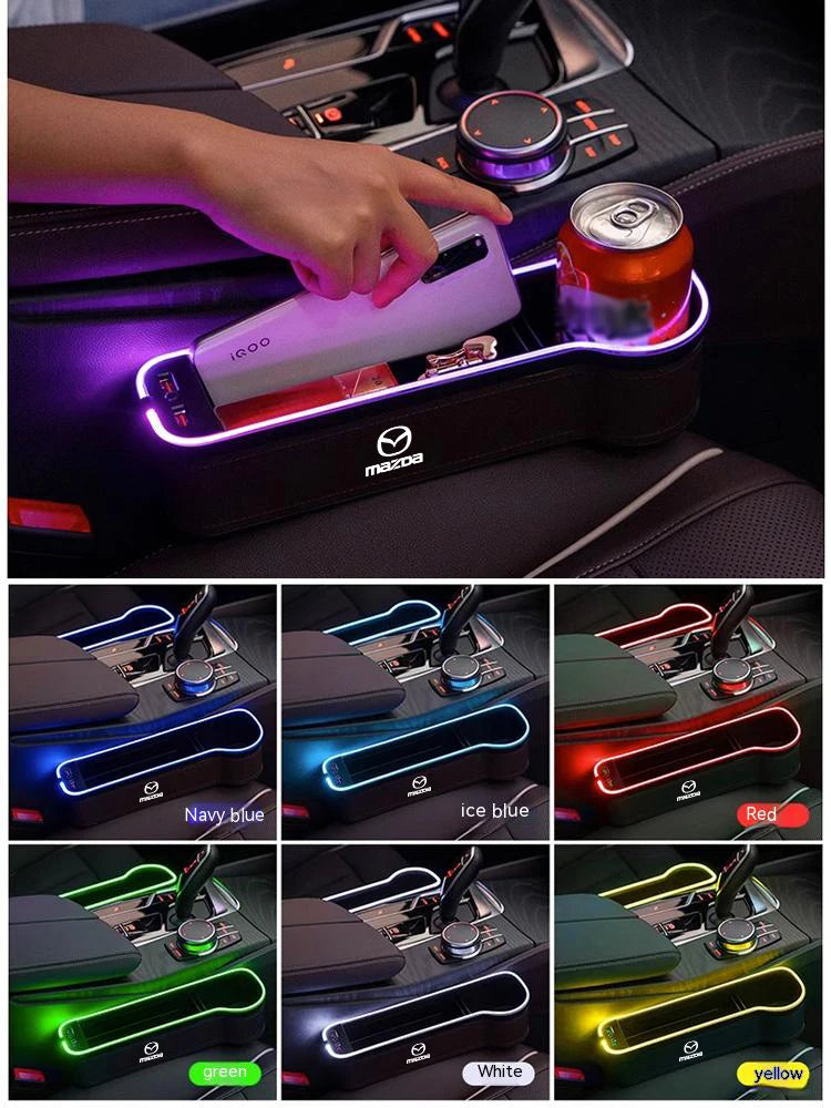Car Seat Gap Storage Box for Mazda – With USB & Ambient Light
