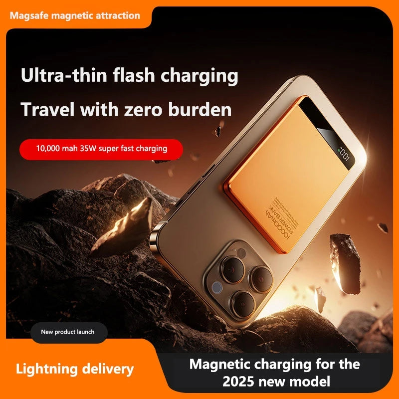 VIVO 10000mAh Slim Power Bank – 20W Magnetic Wireless Fast Charge for iPhone & Watch